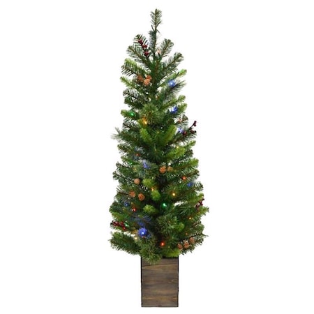 Celebrations Celebrations 4 ft. Slim LED 50 ct Mixed Pine Color Changing Entrance Tree TMPPT4BOWWA